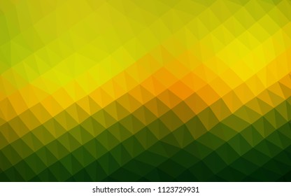 Dark Green, Yellow vector hexagon mosaic texture. Glitter abstract illustration with an elegant design. Brand new style for your business design.