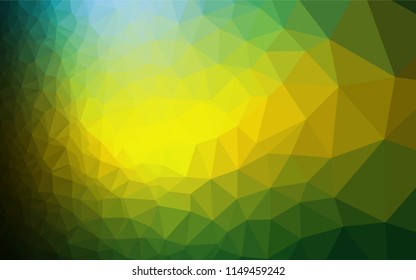 Dark Green, Yellow vector hexagon mosaic texture. Shining colored illustration in a Brand new style. The completely new template can be used for your brand book.