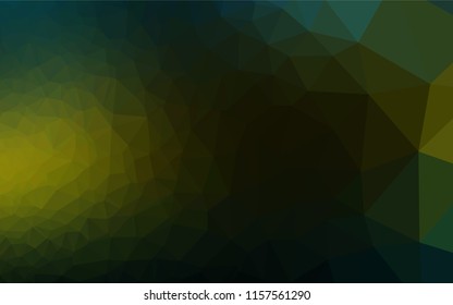 Dark Green, Yellow vector hexagon mosaic cover. Triangular geometric sample with gradient.  The elegant pattern can be used as part of a brand book.