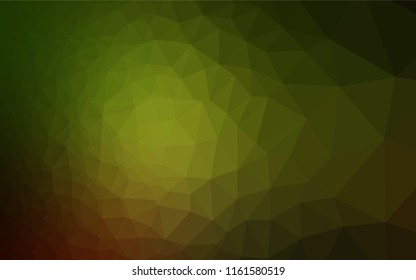 Dark Green, Yellow vector hexagon mosaic template. Colorful abstract illustration with gradient. The textured pattern can be used for background.
