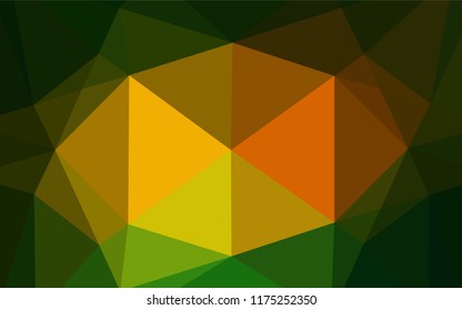 Dark Green, Yellow vector hexagon mosaic cover. A vague abstract illustration with gradient. Brand new design for your business.