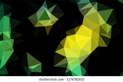 Dark Green, Yellow vector hexagon mosaic cover. Shining colored illustration in a Brand new style. The best triangular design for your business.