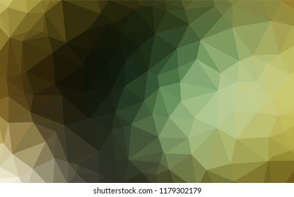 Dark Green, Yellow vector hexagon mosaic texture. Modern geometrical abstract illustration with gradient. The template can be used as a background for cell phones.