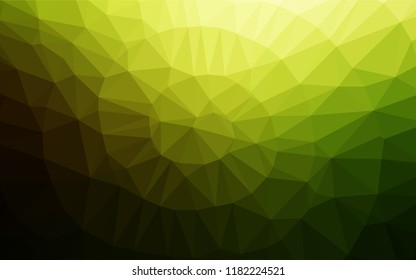 Dark Green, Yellow vector hexagon mosaic texture. Geometric illustration in Origami style with gradient.  The best triangular design for your business.