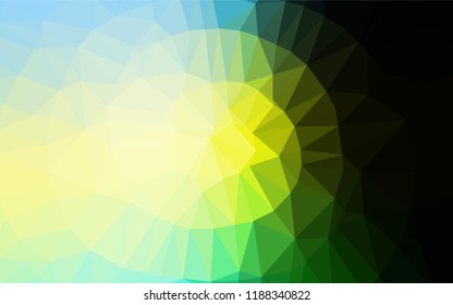 Dark Green, Yellow vector hexagon mosaic template. Modern geometrical abstract illustration with gradient. Brand new design for your business.