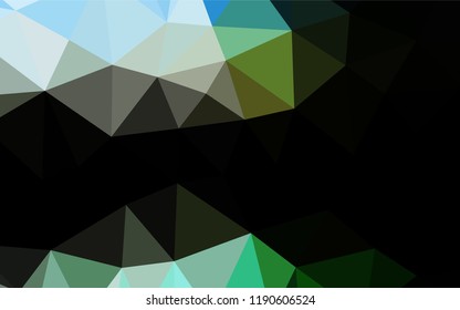 Dark Green, Yellow vector hexagon mosaic template. Triangular geometric sample with gradient.  A new texture for your design.