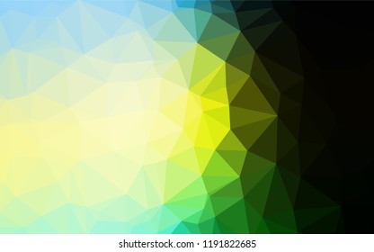 Dark Green, Yellow vector hexagon mosaic texture. Geometric illustration in Origami style with gradient.  The polygonal design can be used for your web site.