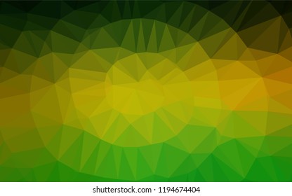 Dark Green, Yellow vector hexagon mosaic texture. Brand new colored illustration in blurry style with gradient. The completely new template can be used for your brand book.