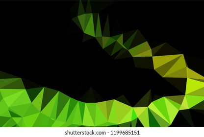 Dark Green, Yellow vector hexagon mosaic cover. Geometric illustration in Origami style with gradient.  Triangular pattern for your business design.