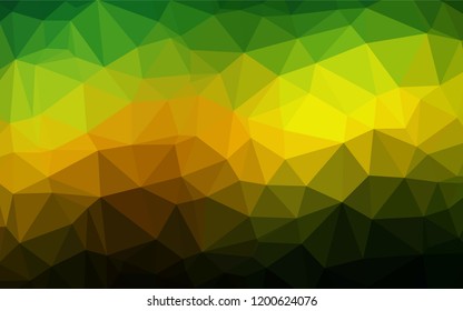 Dark Green, Yellow vector hexagon mosaic cover. Shining colored illustration in a Brand new style. The elegant pattern can be used as part of a brand book.