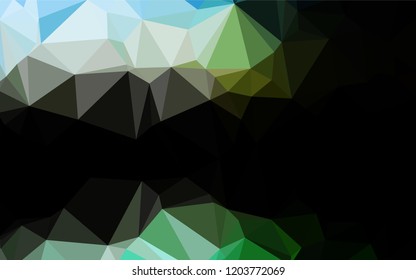Dark Green, Yellow vector hexagon mosaic texture. Shining illustration, which consist of triangles. A completely new template for your business design.