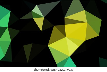 Dark Green, Yellow vector hexagon mosaic cover. Glitter abstract illustration with an elegant design. A completely new template for your business design.
