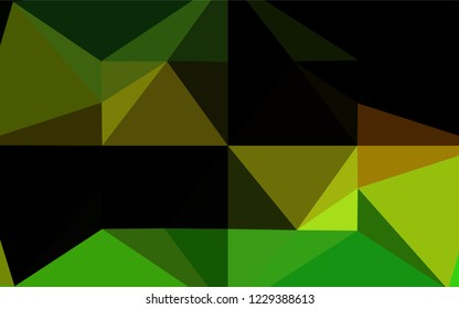 Dark Green, Yellow vector hexagon mosaic template. Shining illustration, which consist of triangles. A completely new design for your business.