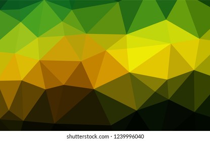 Dark Green, Yellow vector hexagon mosaic template. Creative illustration in halftone style with gradient. Brand new design for your business.