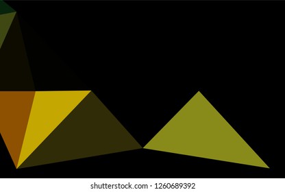 Dark Green, Yellow vector hexagon mosaic template. Geometric illustration in Origami style with gradient.  The completely new template can be used for your brand book.