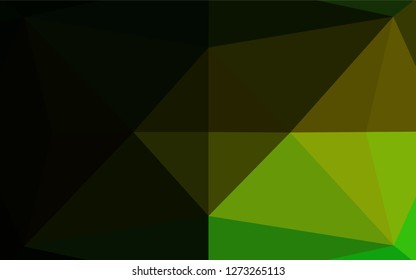 Dark Green, Yellow vector hexagon mosaic cover. Colorful abstract illustration with gradient. The textured pattern can be used for background.