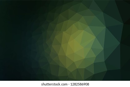 Dark Green, Yellow vector hexagon mosaic texture. Creative illustration in halftone style with gradient. The completely new template can be used for your brand book.