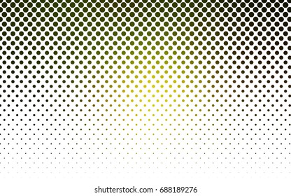 Dark Green, Yellow vector illustration which consist of circles. Dotted gradient design for your business. Creative geometric background in halftone style with colored spots.