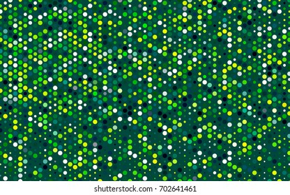 Dark Green, Yellow vector illustration which consist of circles. Dotted gradient design for your business. Creative geometric background in halftone style with colored spots.