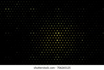 Dark Green, Yellow vector illustration which consist of circles. Dotted gradient design for your business. Creative geometric background in halftone style with colored spots.