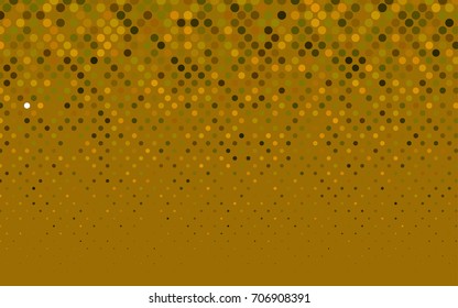 Dark Green, Yellow vector illustration which consist of circles. Dotted gradient design for your business. Creative geometric background in halftone style with colored spots.