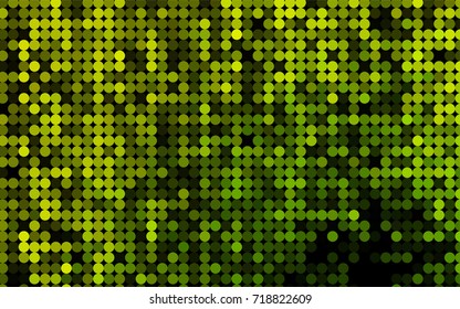 Dark Green, Yellow vector illustration which consist of circles. Dotted gradient design for your business. Creative geometric background in halftone style with colored spots.