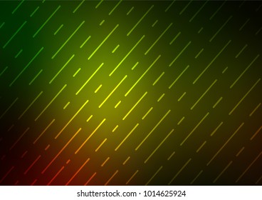 Dark Green, Yellow vector indian curved background. Shining colored illustration with doodles in Zen tangle style. Hand painted design for web, leaflet, textile.