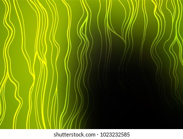 Dark Green, Yellow vector indian curved texture. Ethnic elegant natural pattern with gradient. Hand painted design for web, leaflet, textile.