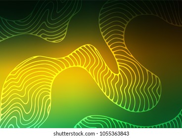 Dark Green, Yellow vector indian curved texture. Blurred decorative design in Indian style with lines. Hand painted design for web, wrapping, wallpaper.