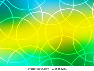 Dark Green, Yellow vector indian curved pattern. Creative illustration in blurred style with doodles and Zen tangles. The pattern can be used for coloring books and pages for kids.