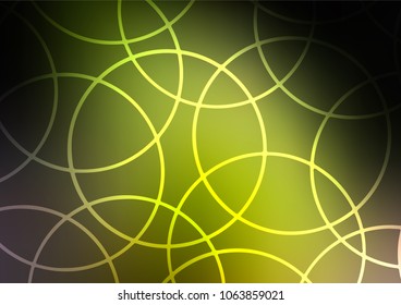 Dark Green, Yellow vector indian curved pattern. Sketchy hand drawn doodles on blurred background. A completely new design for your business.