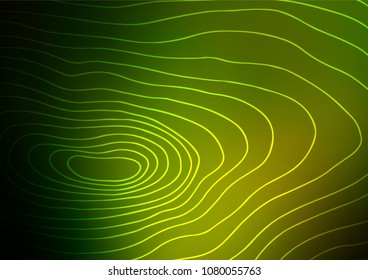 Dark Green, Yellow vector indian curved background. Blurred decorative design in Indian style with lines. Brand-new style for your business design.