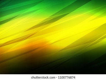 Dark Green, Yellow vector indian curved pattern. Sketchy hand drawn doodles on blurred background. A completely new design for your business.