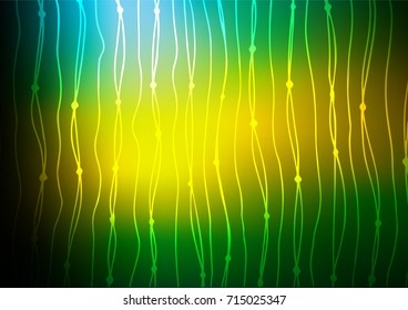 Dark Green, Yellow vector indian curved texture. Geometric doodle illustration in Origami style with gradient. The elegant pattern can be used as a part of a brand book.