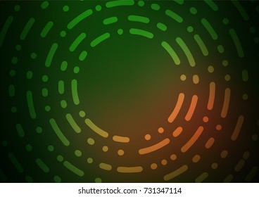Dark Green, Yellow vector indian curved background. Colorful abstract illustration with lines in Asian style. The pattern can be used for heads of websites and designs.