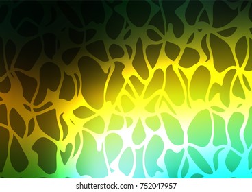 Dark Green, Yellow vector indian curved template. Ethnic elegant natural pattern with gradient. The pattern can be used for wallpapers and coloring books.