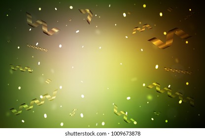 Dark Green, Yellow vector layout with festival confetti. Blurred decorative design in anniversary style with confetti. The pattern can be used for new year ad, booklets.
