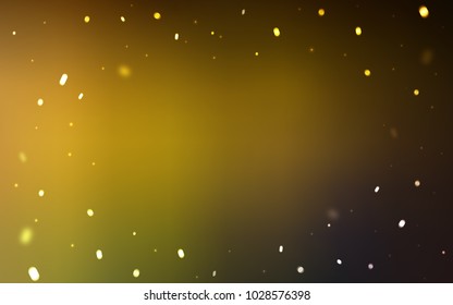 Dark Green, Yellow vector layout with bright snowflakes. Glitter abstract illustration with crystals of ice. The template can be used as a new year background.