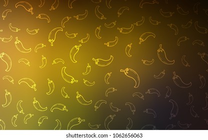 Dark Green, Yellow vector layout with peppers. Blurred decorative design of peppers in doodle style. Pattern for ad, booklets, leaflets of restaurants.