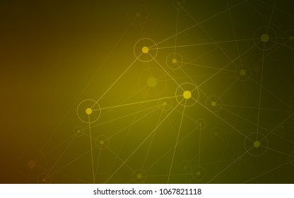 Dark Green, Yellow vector layout with circles, lines. Abstract illustration with colorful discs and triangles. Beautiful design for your business advert.