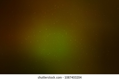 Dark Green, Yellow vector layout with cosmic stars. Space stars on blurred abstract background with gradient. Best design for your ad, poster, banner.