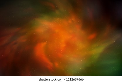Dark Green, Yellow vector layout with cosmic stars. Blurred decorative design in simple style with galaxy stars. Smart design for your business advert.