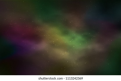 Dark Green, Yellow vector layout with cosmic stars. Modern abstract illustration with Big Dipper stars. Smart design for your business advert.