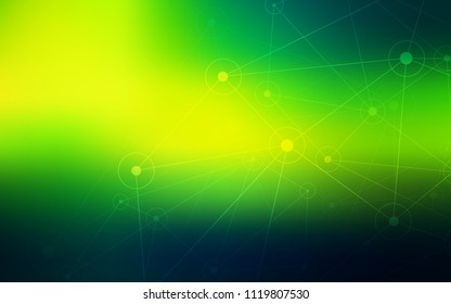 Dark Green, Yellow vector layout with circles, lines. Colorful illustration with circles and lines in futuristic style. Completely new template for your brand book.