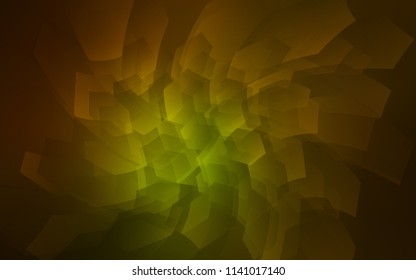 Dark Green, Yellow vector layout with hexagonal shapes. Design in abstract style with hexagons. Pattern can be used for landing pages.