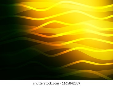 Dark Green, Yellow vector layout with flat lines. Lines on blurred abstract background with gradient. The pattern can be used as ads, poster, banner for commercial.