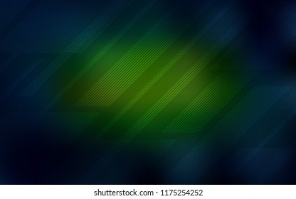 Dark Green, Yellow vector layout with flat lines. Lines on blurred abstract background with gradient. Template for your beautiful backgrounds.
