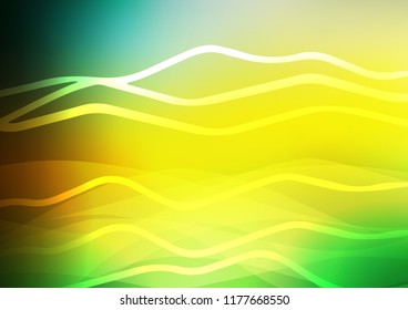 Dark Green, Yellow vector layout with flat lines. Decorative shining illustration with lines on abstract template. The pattern can be used as ads, poster, banner for commercial.