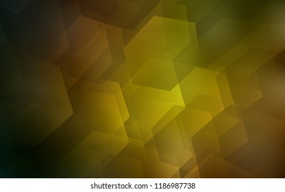 Dark Green, Yellow vector layout with hexagonal shapes. Illustration of colored hexagons on white surface. Pattern can for your ad, booklets.
