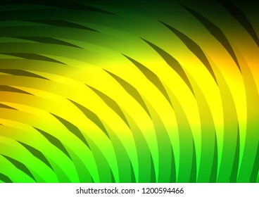 Dark Green, Yellow vector layout with flat lines. Decorative shining illustration with lines on abstract template. The template can be used as a background.